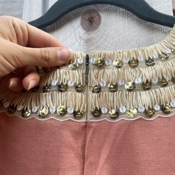 Tory Burch Daisy Embellished-Neck Sweater, Nectar - Picture 5 of 5